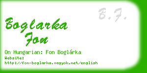 boglarka fon business card